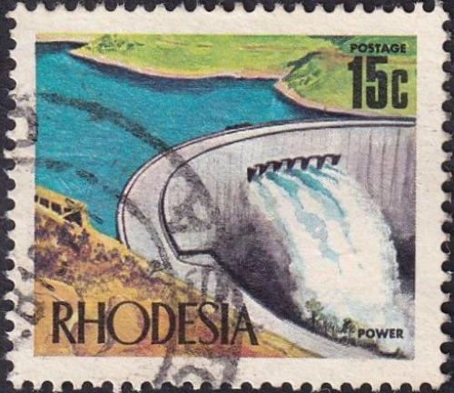 Potovn znmka Rhodsie, Zimbabwe 1970 Pehrada Kariba Mi# 96