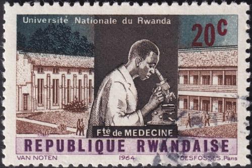 Potovn znmka Rwanda 1965 Student u mikroskopu Mi# 90 - zvtit obrzek