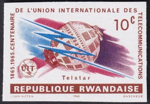 Potovn znmka Rwanda 1965 Vro ITU neperf. Mi# 114 B