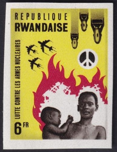 Potovn znmka Rwanda 1966 Proti zbranm neperf. Mi# 180 B