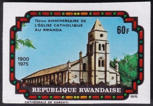 Potovn znmka Rwanda 1976 Katedrla, vzcn neperf. Mi# 798 B