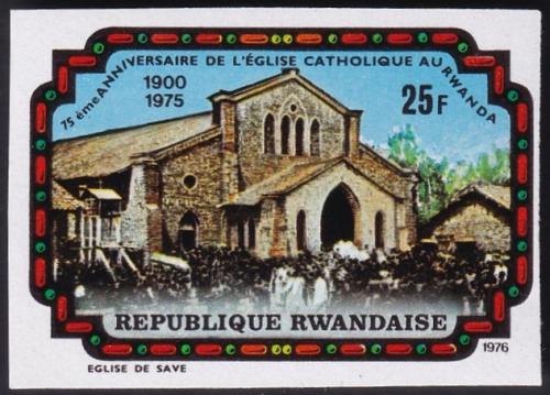 Potovn znmka Rwanda 1976 Kostel, neperf. Mi# 797 B