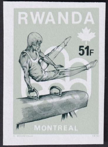 Potovn znmka Rwanda 1976 LOH, gymnastika neperf.Mi# 806 B Kat 27.20