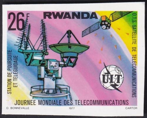 Potovn znmka Rwanda 1977 Telekomunikace neperf. Mi# 879 B