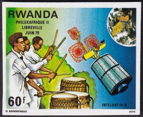 Potovn znmka Rwanda 1979 Intelsat neperf. Mi# 983 B Kat 9.20