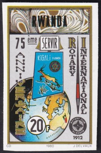 Potovn znmka Rwanda 1980 Rotary Intl. neperf. Mi# 1039 B