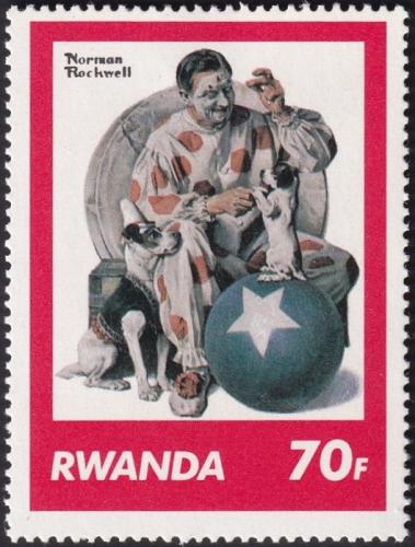 Potovn znmka Rwanda 1981 Umn, Norman Rockwell Mi# 1118