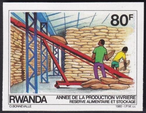 Potovn znmka Rwanda 1985 Rezervy neperf. Mi# 1303 B Kat 6