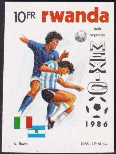 Potovn znmka Rwanda 1986 MS ve fotbale neperf. Mi# 1343 B