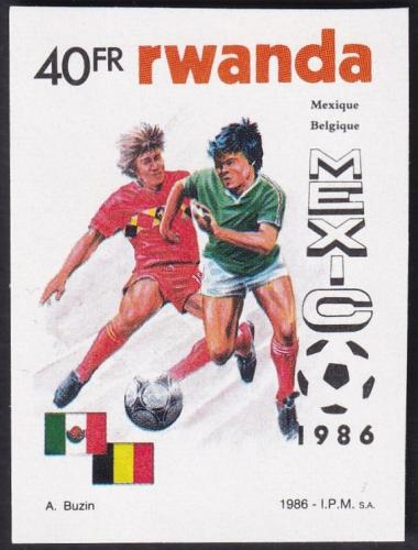 Potovn znmka Rwanda 1986 MS ve fotbale neperf. Mi# 1344 B Kat 6