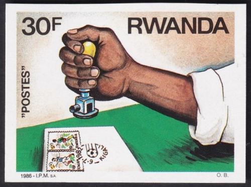 Potovn znmka Rwanda 1986 Raztkovn neperf. Mi# 1328 B