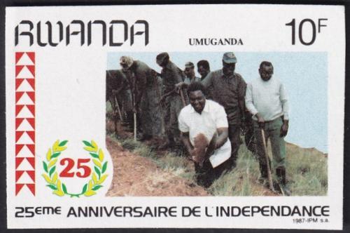 Potovn znmka Rwanda 1987 Nezvislost neperf. Mi# 1366 B