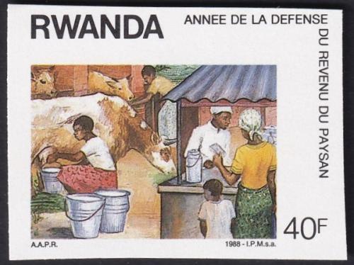 Potovn znmka Rwanda 1988 Vesnice neperf. Mi# 1386 B Kat 3.50