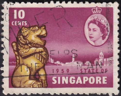 Potovn znmka Singapur 1959 Bronzov lev, nov stava 1B Mi# 44