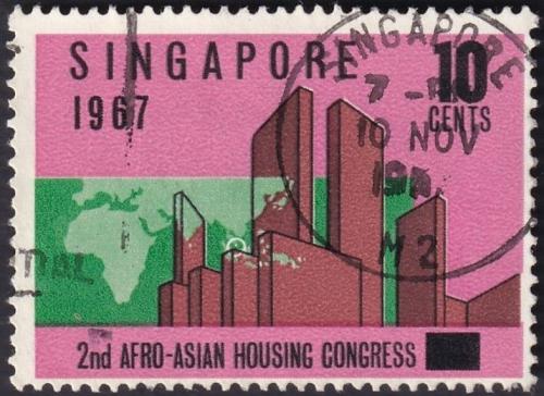 Potovn znmka Singapur 1967 Kongres bydlen Mi# 80