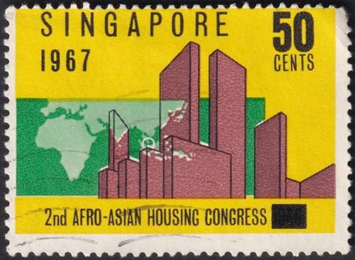 Potovn znmka Singapur 1967 Kongres bydlen Mi# 82