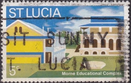 Potovn znmka Svat Lucie 1972 Vzdlvac centrum v Morne Mi# 308