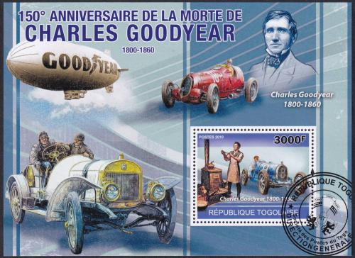 Potovn znmka Togo 2010 Charles Goodyear 1B Mi# Block 567 Kat 12