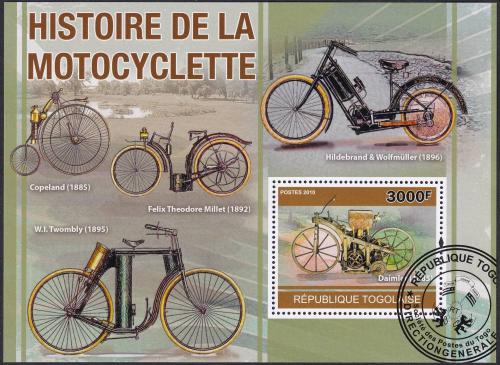 Potovn znmka Togo 2010 Historick motocykly 1B Mi# Block 561 Kat 12