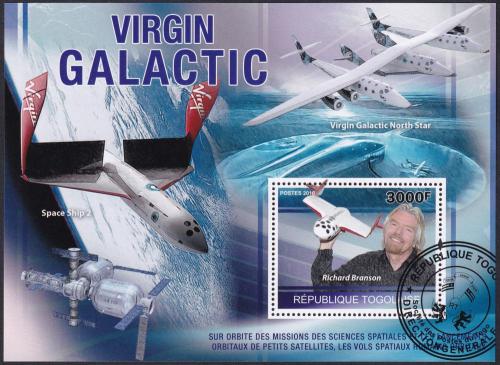 Potovn znmka Togo 2010 Virgin Galactic 1B Mi# Block 556 Kat 12