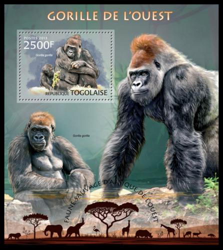 Potovn znmka Togo 2013 Gorily Mi# Block 798 Kat 10