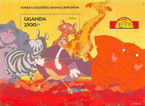 Potovn znmka Uganda 1994 Disney, Lv krl Mi# Block 222