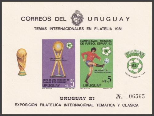 Potovn znmka Uruguay 1981 MS ve fotbale Mi# Block 51 B Kat 30