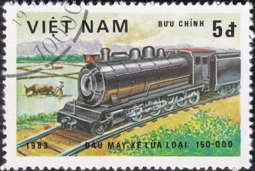 Potovn znmka Vietnam 1983 Parn lokomotiva Mi# 1296