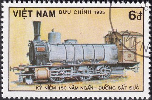 Potovn znmka Vietnam 1985 Parn lokomotiva Mi# 1614