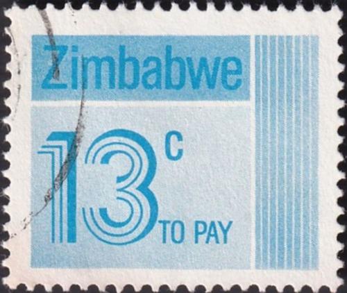 Potovn znmka Zimbabwe 1985 Nominl, doplatn 1A Mi# 25