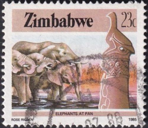 Potovn znmka Zimbabwe 1985 Sloni 1A Mi# 321 A