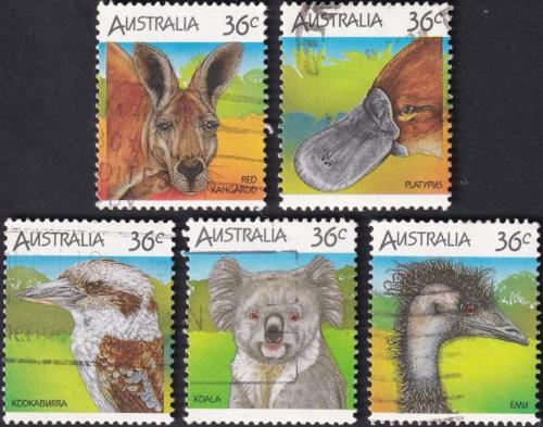 Potovn znmky Austrlie 1986 Australsk fauna 1A Mi# 988-92