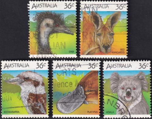 Potovn znmky Austrlie 1986 Australsk fauna 1B Mi# 988-92