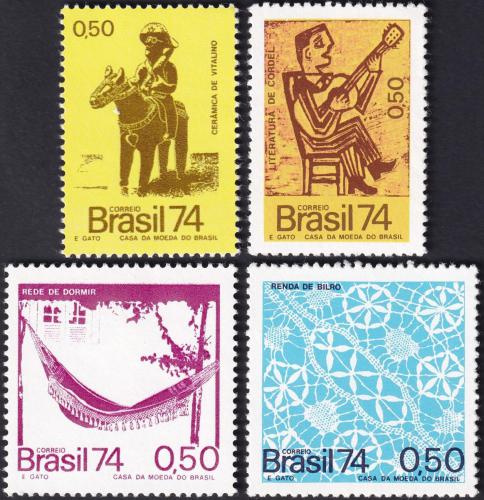 Potovn znmky Brazlie 1974 Brazilsk umn Mi# 1454-57 Kat 12