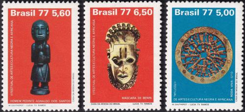 Potovn znmky Brazlie 1977 Festival africkho umn Mi# 1578-80 Kat 4.50