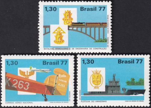 Potovn znmky Brazlie 1977 Ozbrojen sly Mi# 1633-35