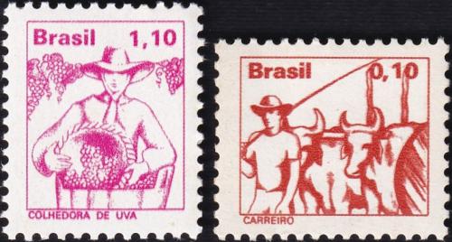 Potovn znmky Brazlie 1977 Profese Mi# 1583-84