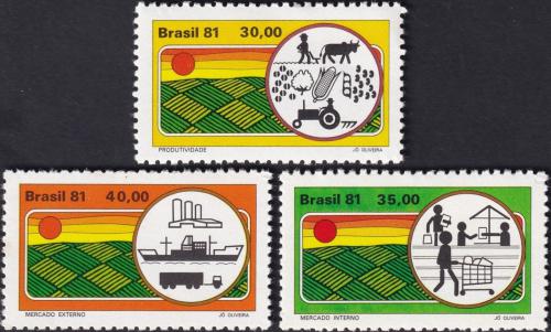 Potovn znmky Brazlie 1981 Rozvoj zemdlstv Mi# Mi# 1807-09 Kat 6.50