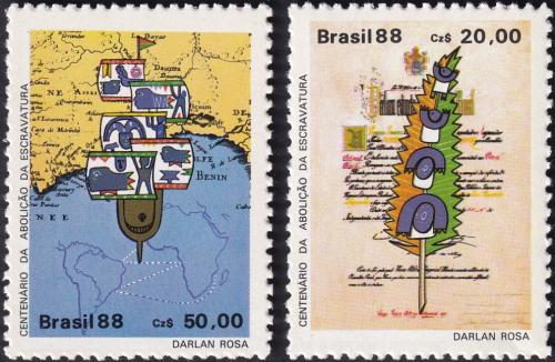 Potovn znmky Brazlie 1988 Abolice otroctv, 150. vro Mi# Mi# 2250-51