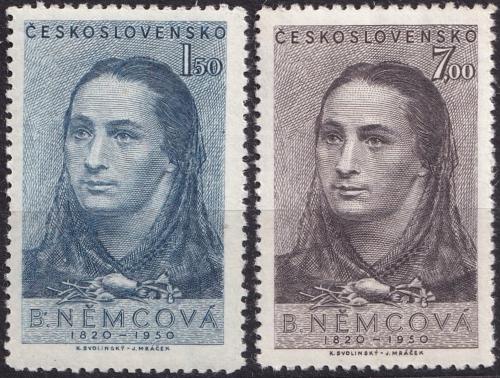 Potovn znmky eskoslovensko 1950 Boena Nmcov Mi# 620-21