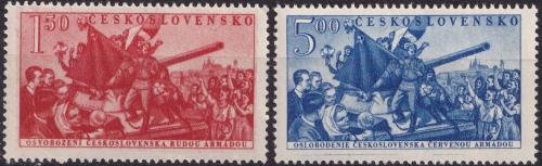 Potovn znmky eskoslovensko 1952 Osvobozen Rudou armdou, 7. vro Mi# 729-30 Kat 4