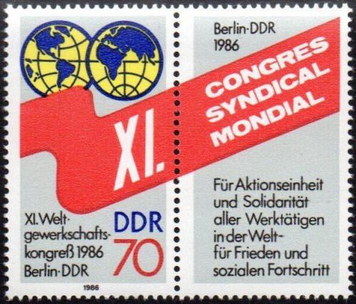 Potovn znmky DDR 1986 Kongres odbor B Mi# 3049