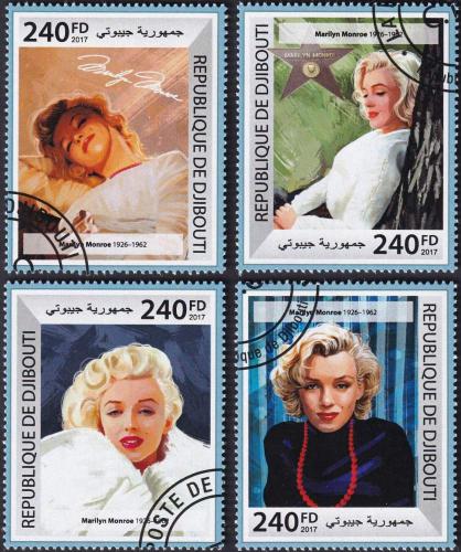 Potovn znmky Dibutsko 2017 Marilyn Monroe 1D Mi# 1901-04 Kat 10