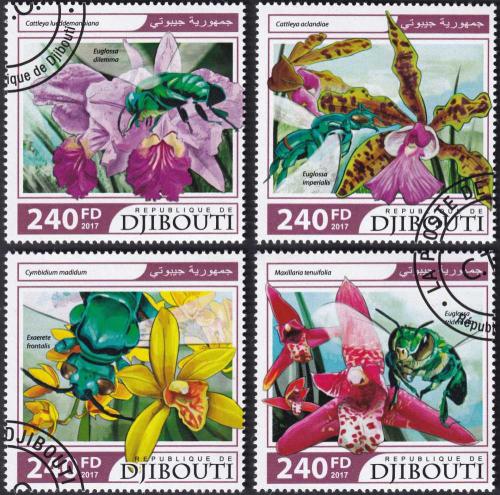 Potovn znmky Dibutsko 2017 Vely a orchideje 1D Mi# 1687-90 Kat 10 - zvtit obrzek