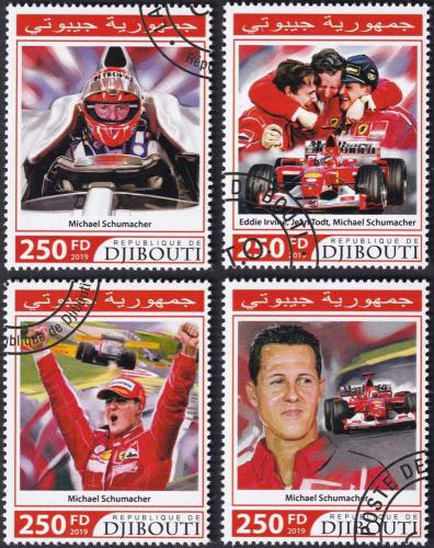 Potovn znmky Dibutsko 2019 Michael Schumacher 1D Mi# 3086-89 Kat 10.50