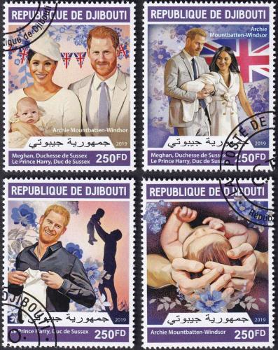 Potovn znmky Dibutsko 2019 Princ Harry a Meghan Markle 1D Mi# 3204-07 Kat 10.50