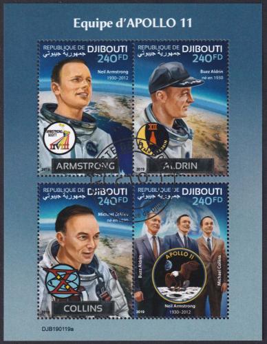 Potovn znmky Dibutsko 2019 Przkum Msce, mise Apollo 11 XE Mi# 2795-98 Kat 10