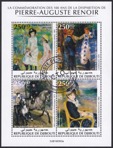 Potovn znmky Dibutsko 2019 Umn, Pierre-Auguste Renoir 1E Mi# 2981-84 Kat 10,50