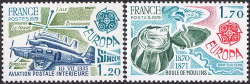 Potovn znmky Francie 1979 Evropa CEPT, historie poty Mi# 2148-49