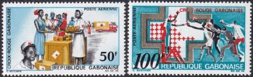 Potovn znmky Gabon 1968 erven k Mi# 306-07
